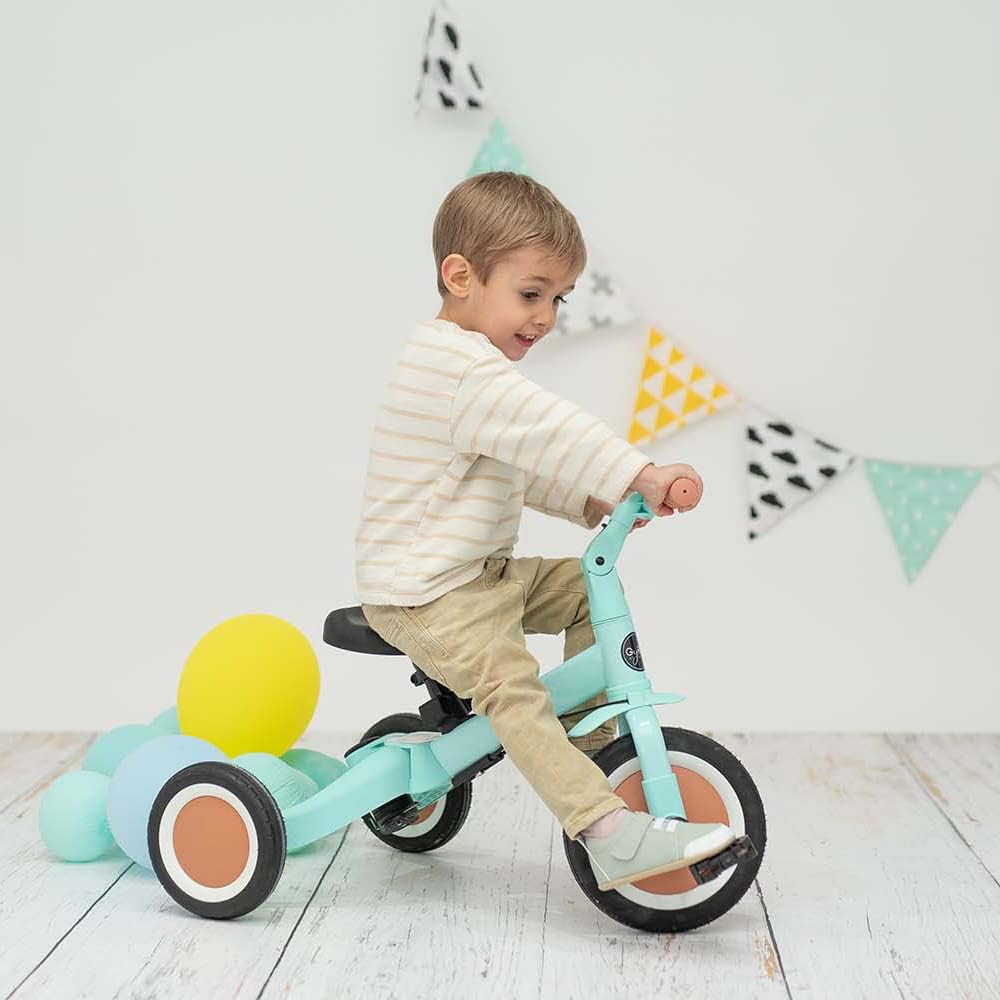 Olmitos Gyro Tricycle évolutif 5-en-1 pour Enfants de 1 à 5 Ans Adaptable et modulable avec ou sans pédales (Bleu)