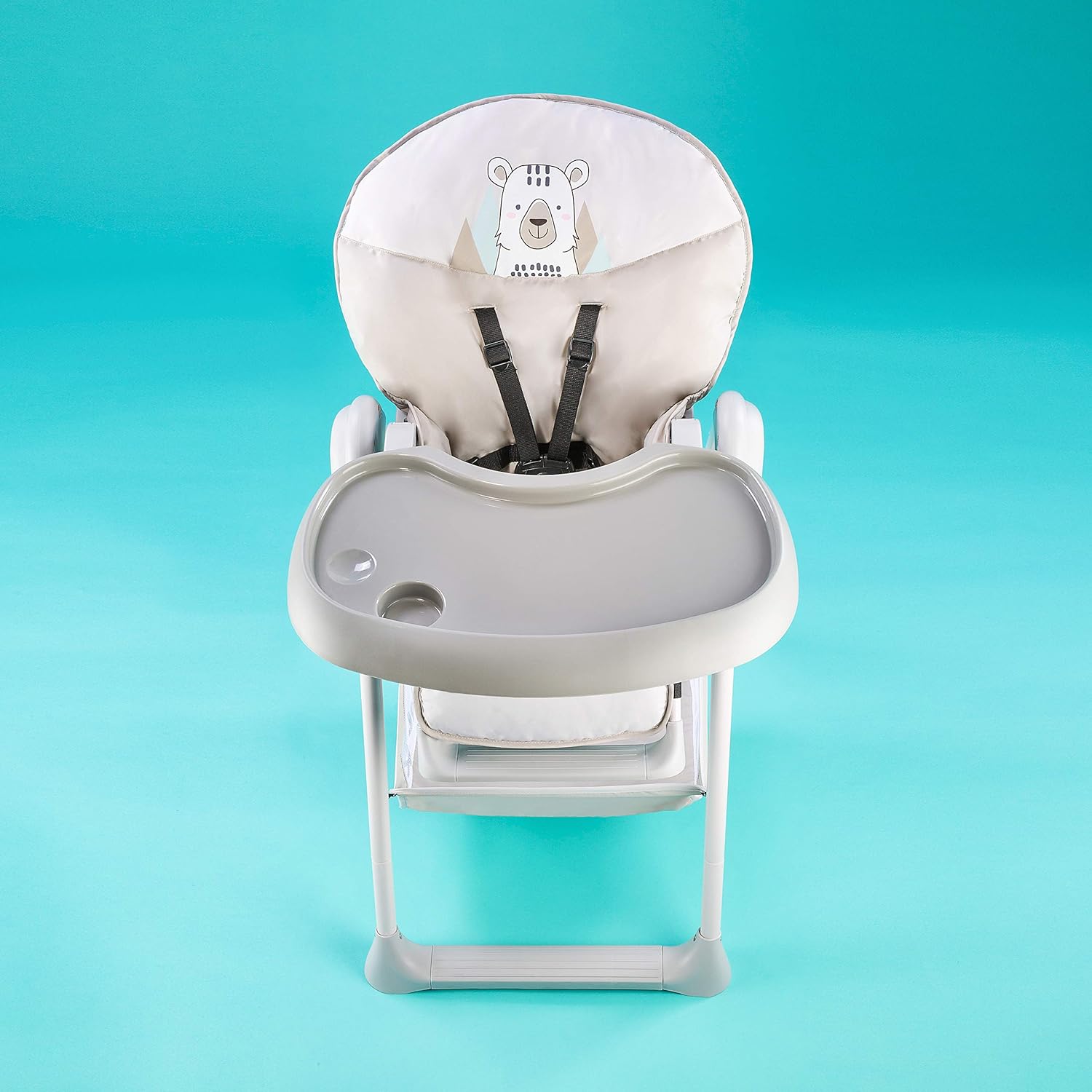 Hauck Chaise Haute Bébé Sit N Relax, Inclus Transat Bebe avec Arche de Jeux, Siège Enfant avec Plateau, Chssis Réglable en Hauteur avec Roues et Panier, Pliable - Wild Panda