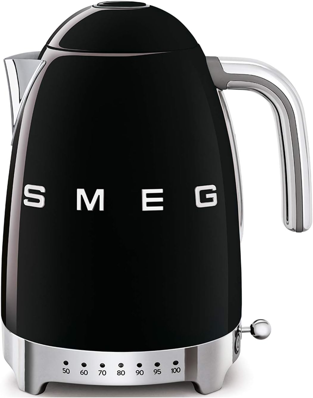 Smeg, Bouilloire à Température Variable KLF04BLEU 1,7 L, Plusieurs Température, Filtre Anticalcaire Lavable, Arrêt Automatique de Sécurité, Indicateur de Niveau d'Eau, Range Câble, 2400W, Noir