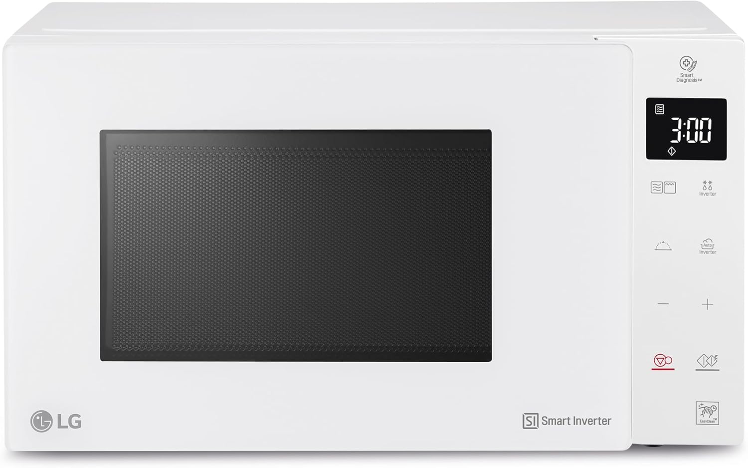 LG MH6535GDS Comptoir de cuisine Four à micro-ondes Smart Inverter avec gril à quartz, 25 L, 1000 W, programmes automatiques, niveaux de puissance réglables, cuisson à vapeur, noir