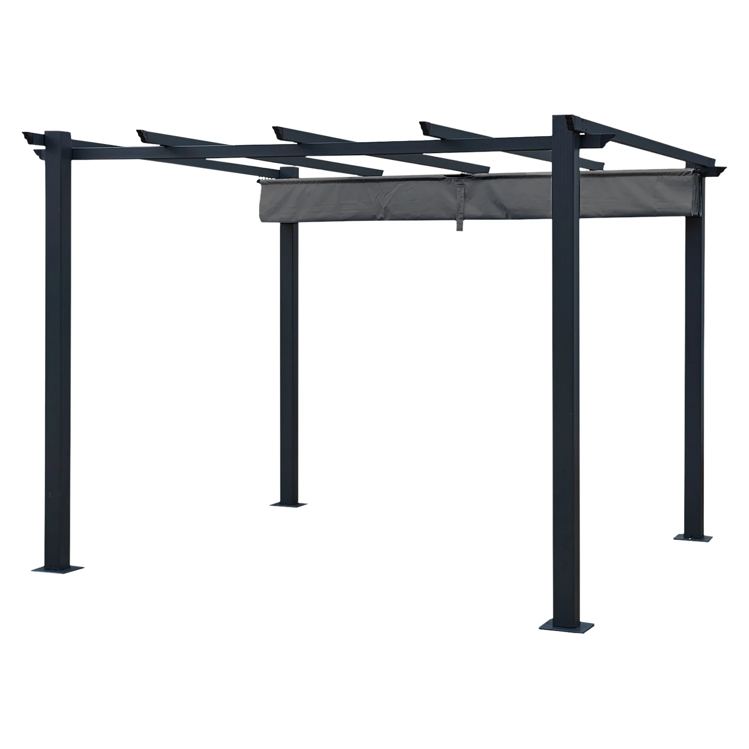 Pergola autoportante 3 × 3m CASSIS grise - structure aluminium Happy Garden
