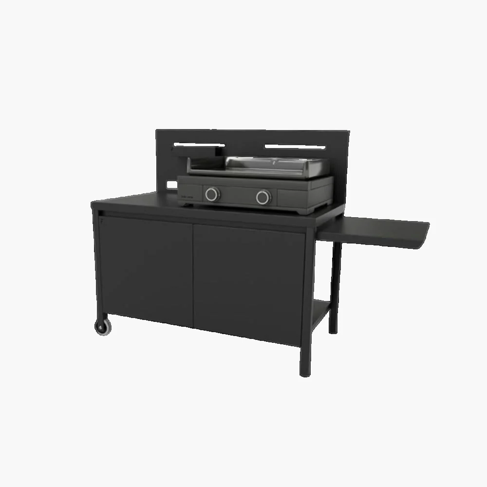 Table roulante Forge Adour fermée Acier noir et gris Forge Adour