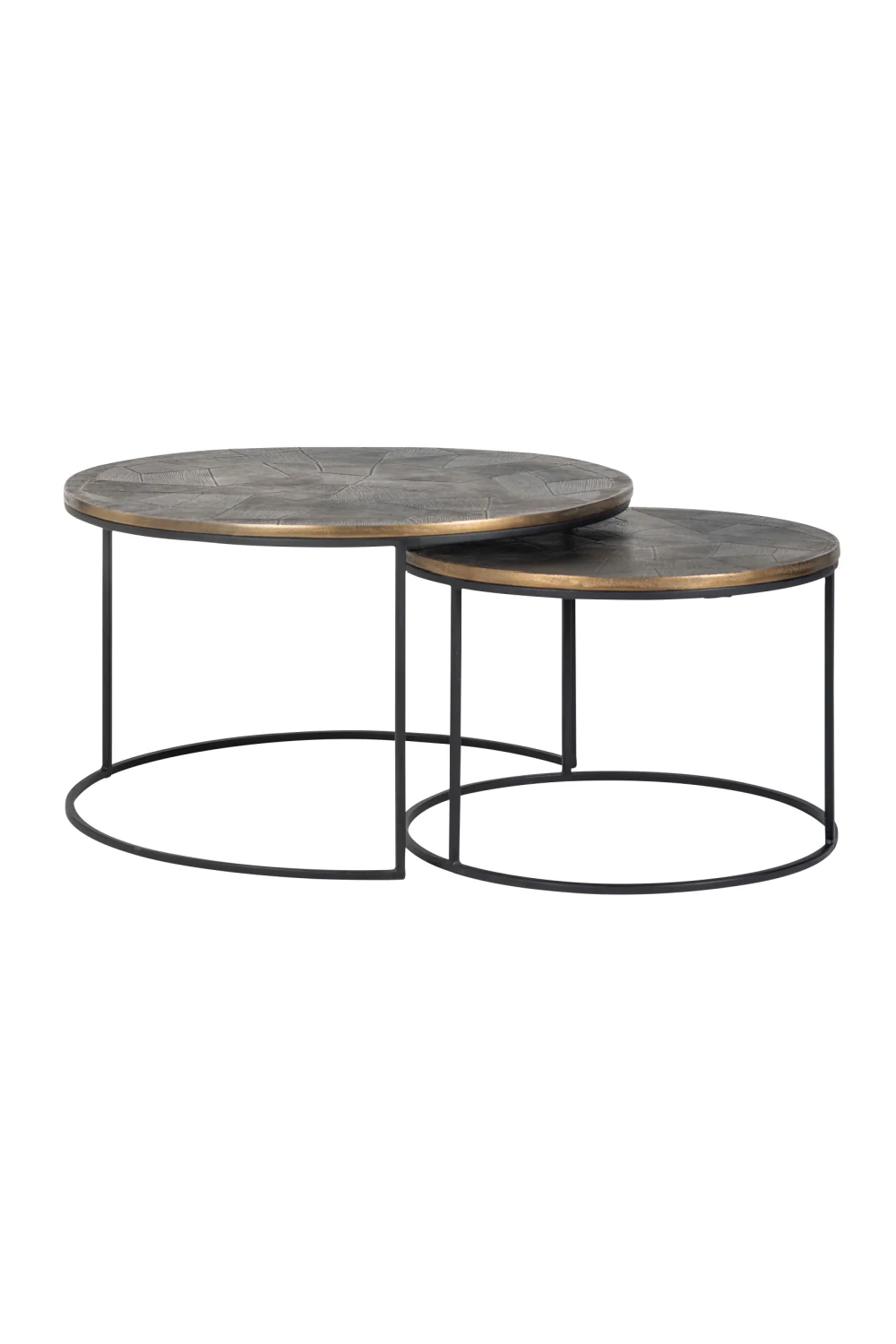 Table basse gigogne en laiton doré (lot de 2) | Richmond Tulum