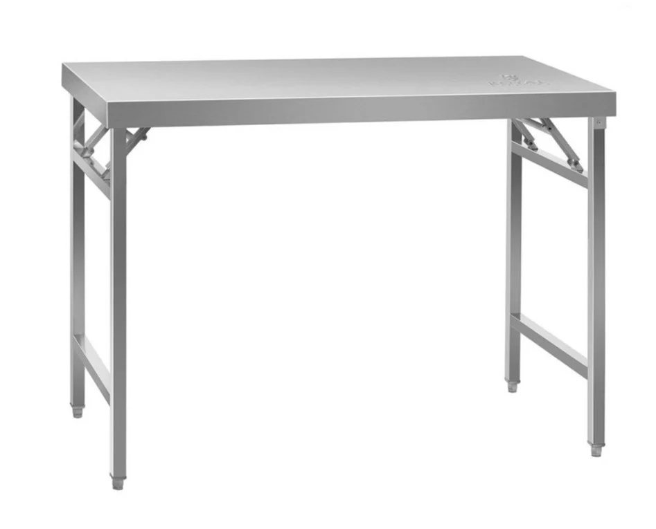 Table de travail cuisine professionnelle acier inox pliable 120 x 60 cm 14_0003706