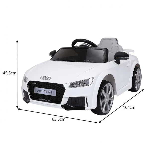 Voiture audi ttrs electrique pour enfants 12v max. 5 km/h double porte avec télécommande 2.4g blanc 20_0009677
