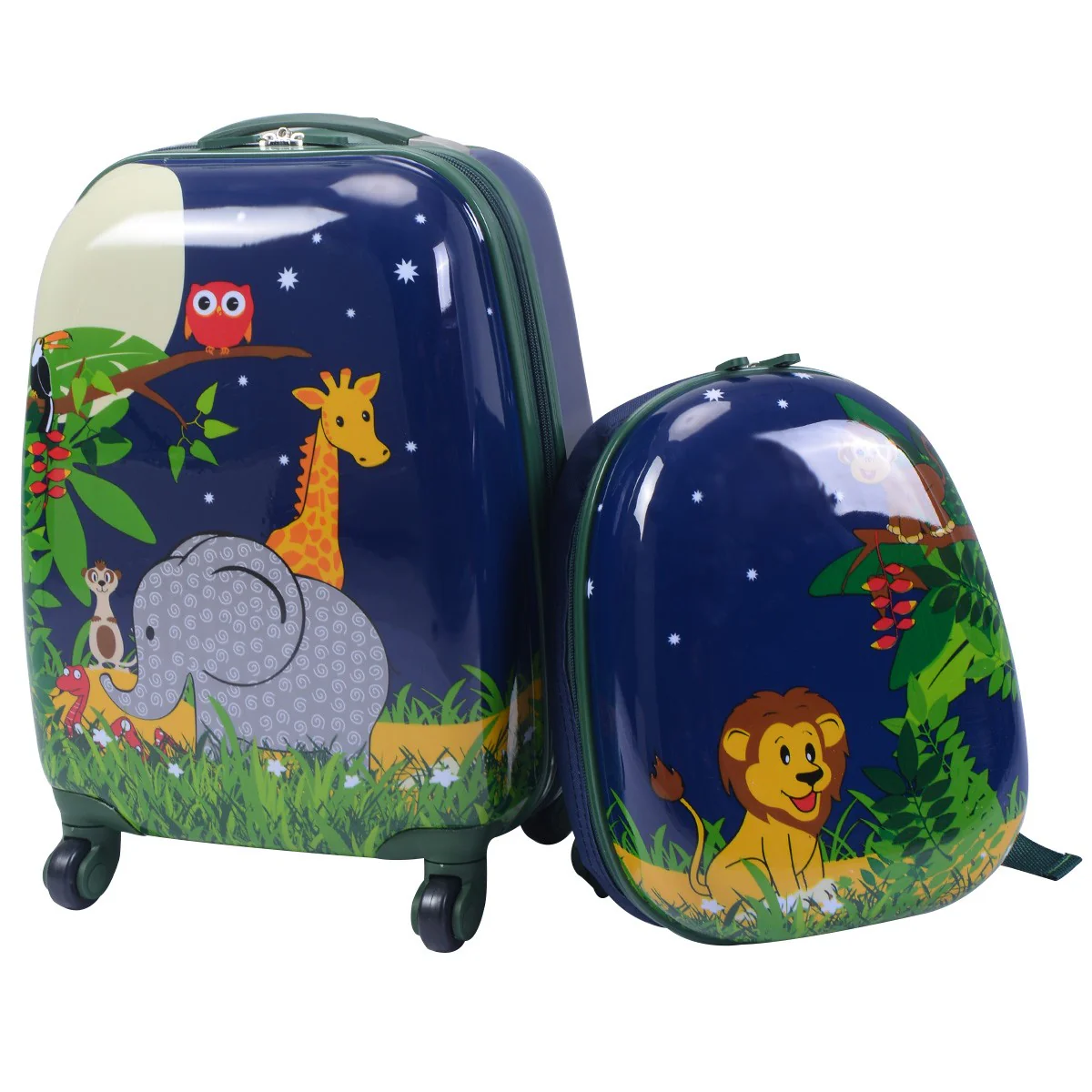 Valise enfant+ sac à dos bagage trolley à roulettes pour enfant motif animaux 20_0001379
