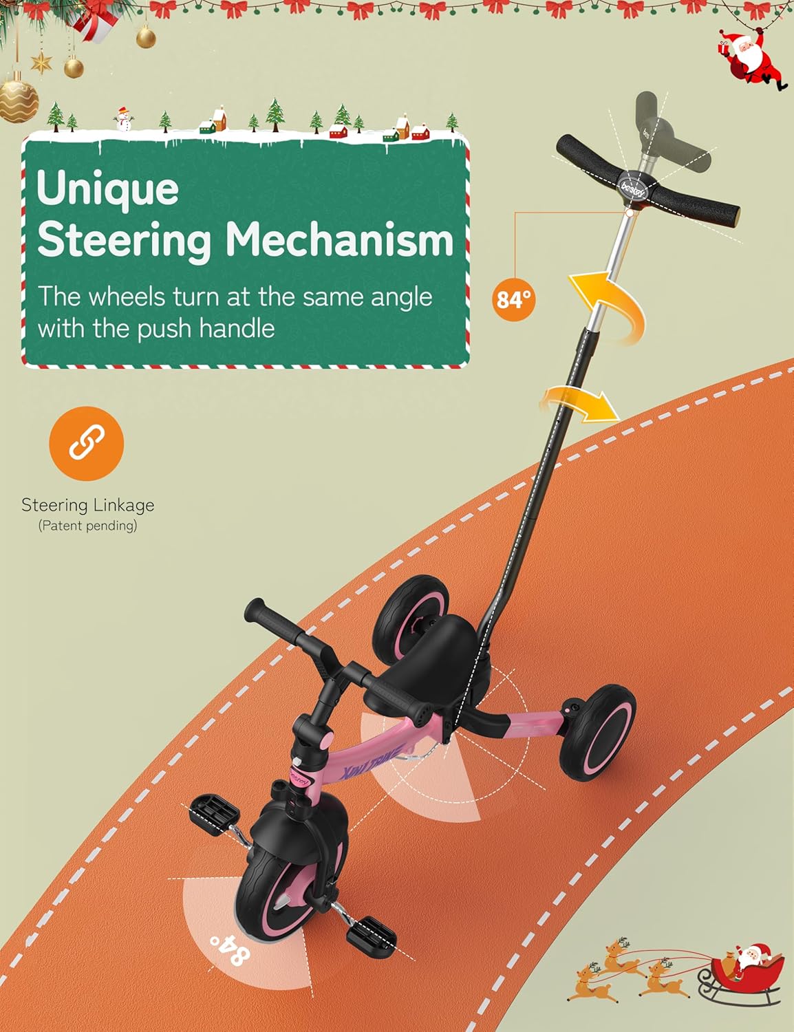 besrey 5 en 1 Tricycle Enfant bébé évolutif 1-4 Ans,Vélo Draisienne,Vélo sans Pédale,Noir