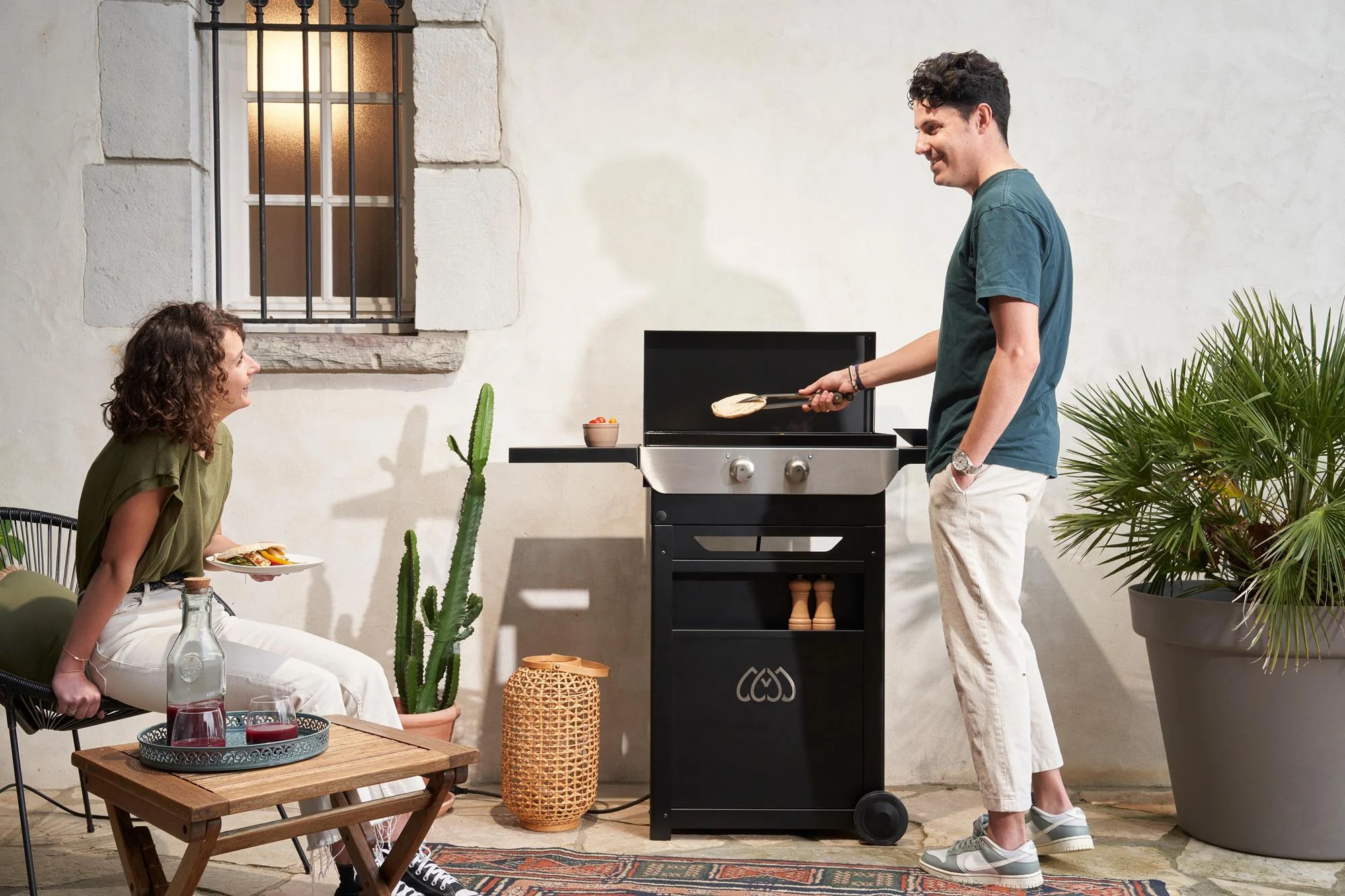 Plancha Original électrique 260 duo Edition (chariot et couvercle inclus) Le Marquier