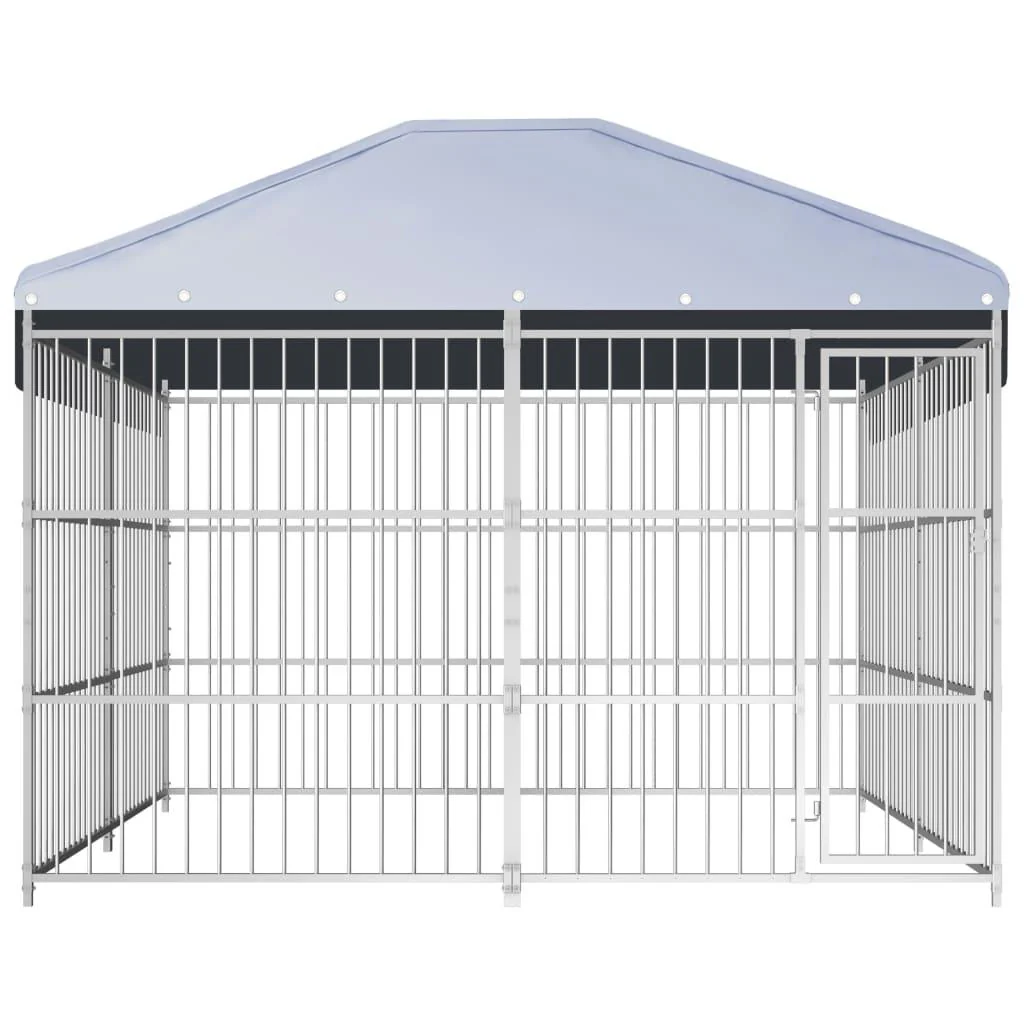 Chenil extérieur cage enclos parc animaux chien d'extérieur avec toit pour chiens 300 x 300 x 200 cm 02_0000328