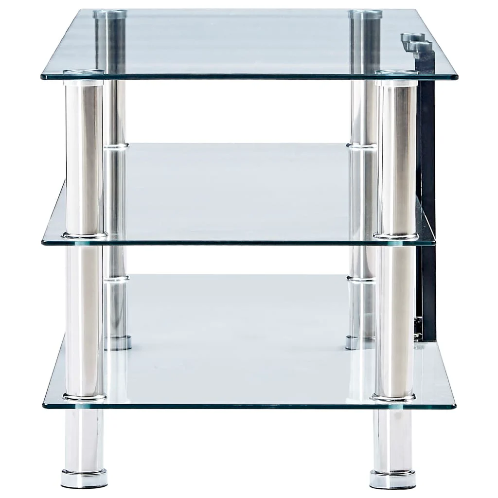 Meuble télé buffet tv télévision design pratique transparent 120 cm verre trempé 2502216