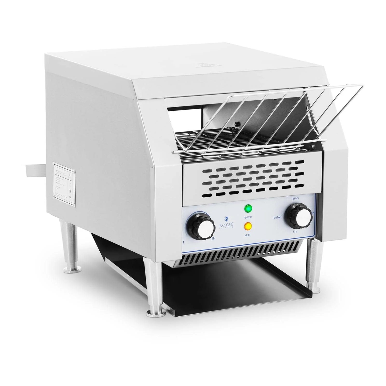 Grille-pain convoyeur 2200watts 3fonctions toaster professionnel grille-pain rotatif (puissance: 2200w, vitesses: 7, mode veille, petits pains, pain) 14_0004963