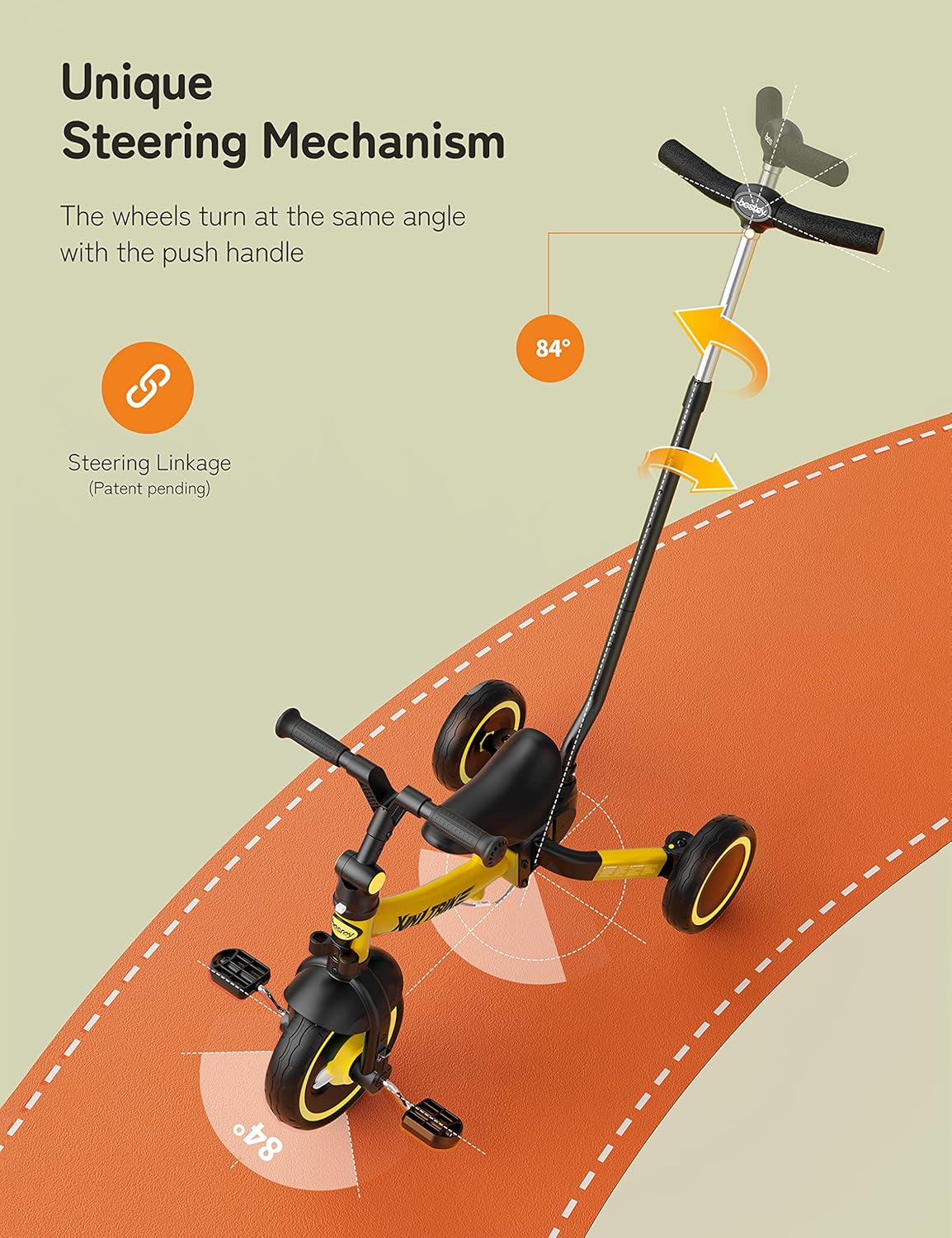 besrey 5 en 1 Tricycle Enfant bébé évolutif 1-4 Ans,Vélo Draisienne,Vélo sans Pédale,Noir