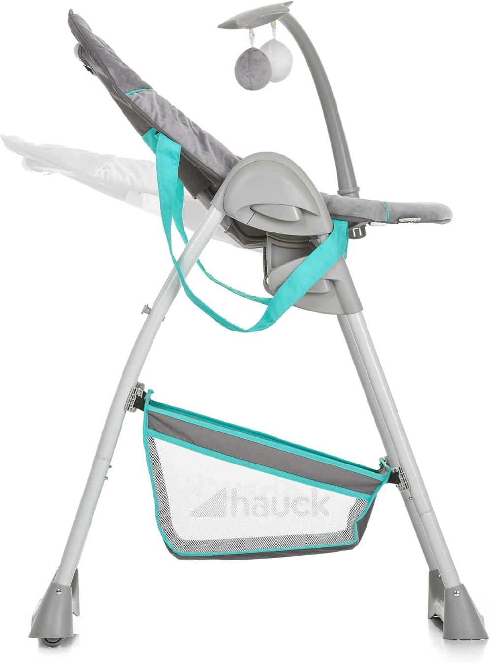 Hauck Chaise Haute Bébé Sit N Relax, Inclus Transat Bebe avec Arche de Jeux, Siège Enfant avec Plateau, Chssis Réglable en Hauteur avec Roues et Panier, Pliable - Wild Panda