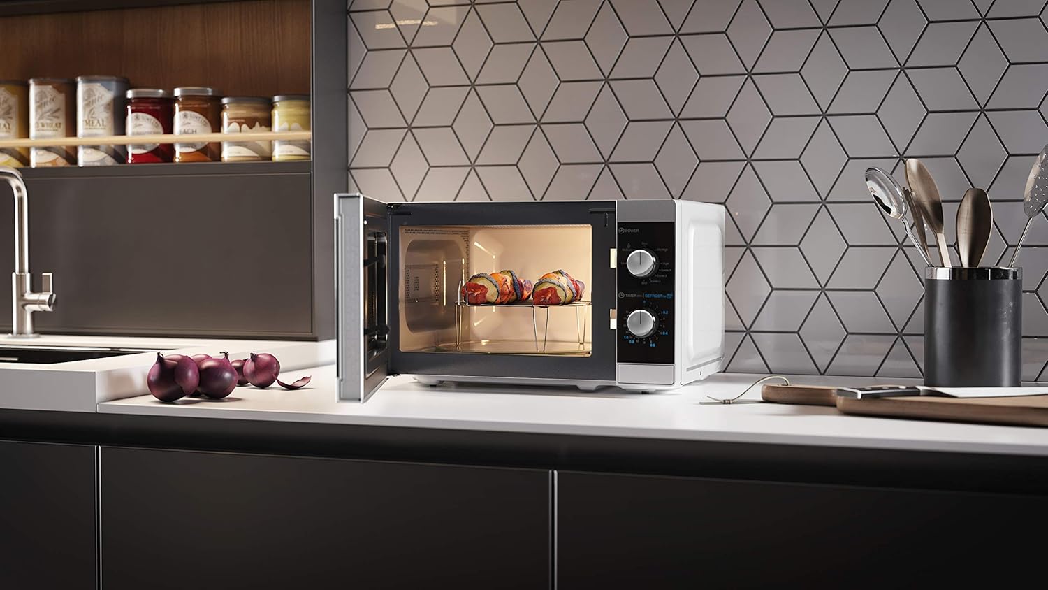 Sharp YC-MG252AE-B, Four micro-ondes, Noir de 25 litres avec gril