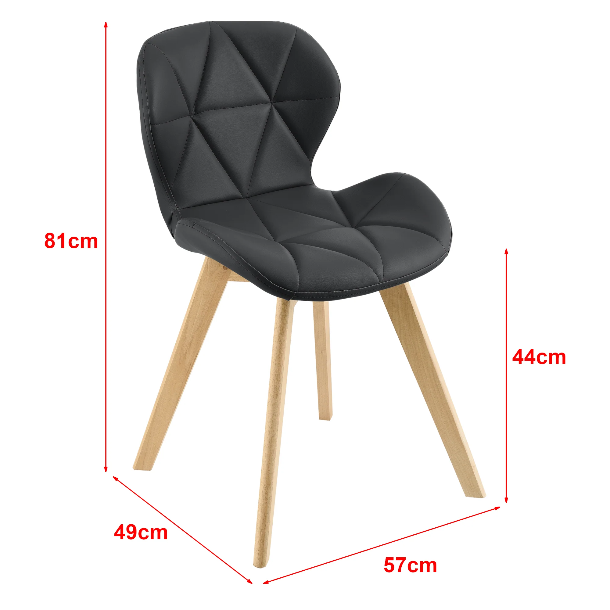 Lot de 6 chaises similicuir 81 x 57 x 49 cm noir 03_0006793