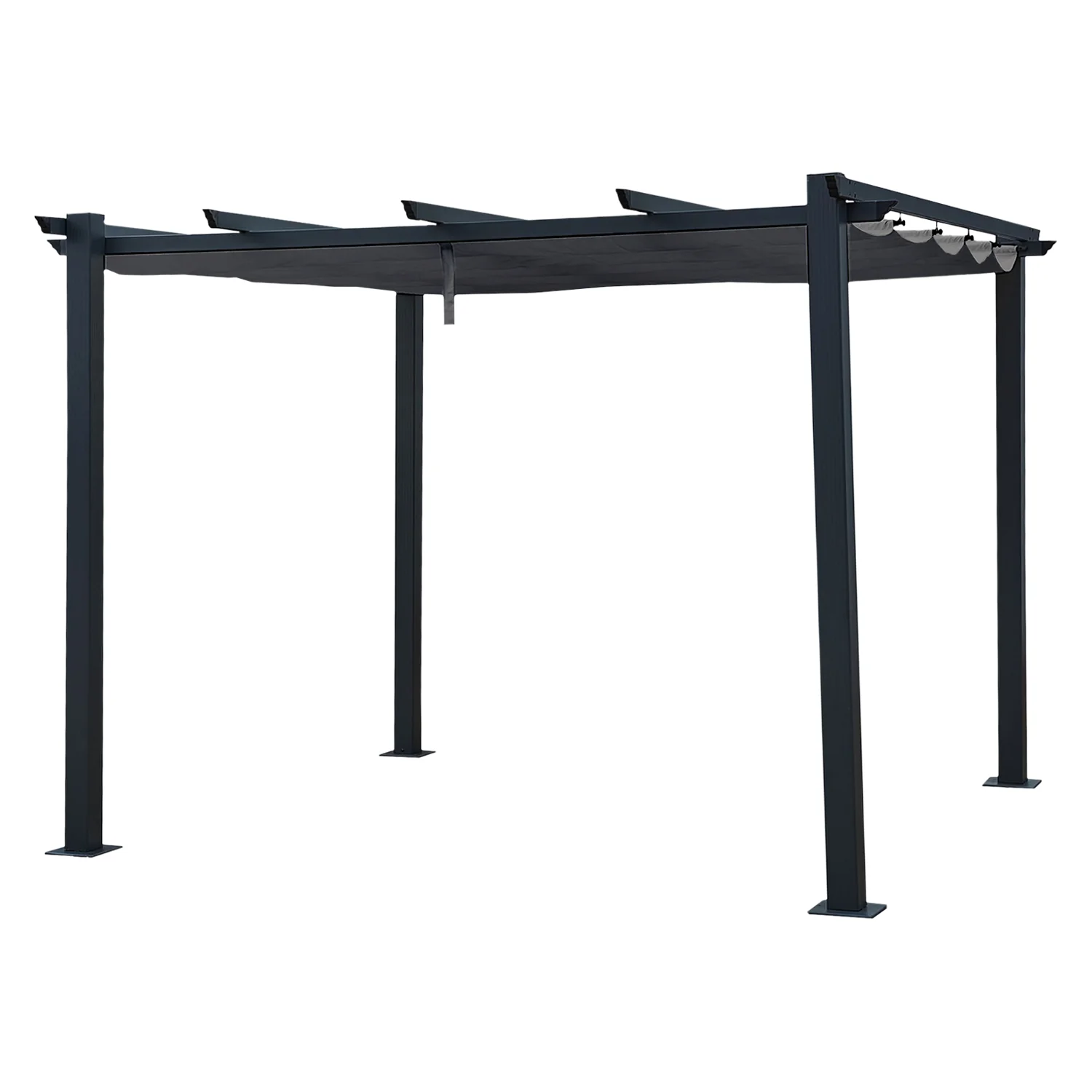 Pergola autoportante 3 × 3m CASSIS grise - structure aluminium Happy Garden