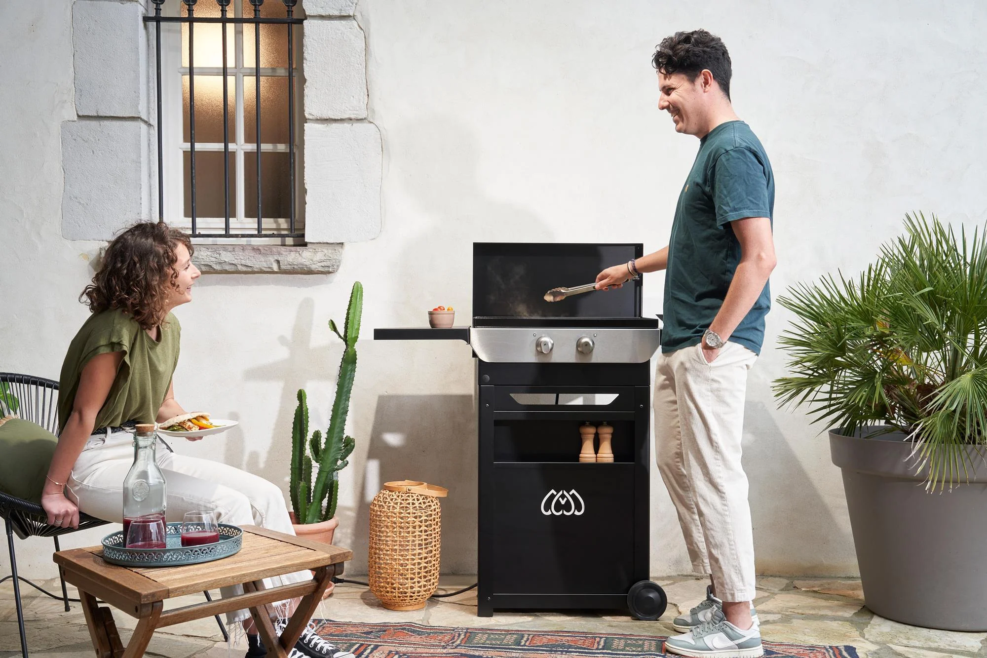 Plancha Original électrique 260 duo Edition (chariot et couvercle inclus) Le Marquier