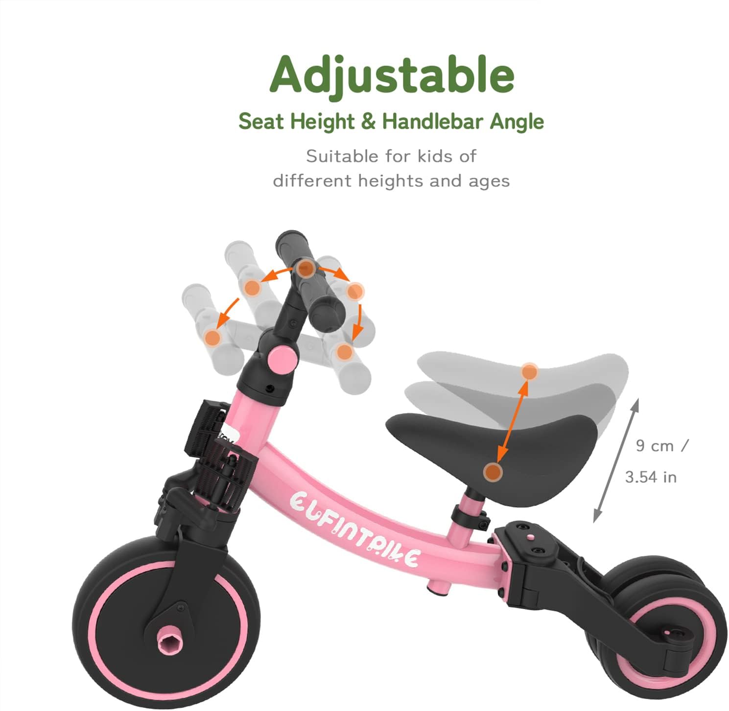 besrey 5 en 1 Tricycle Enfant bébé évolutif 1-4 Ans,Vélo Draisienne,Vélo sans Pédale,Noir
