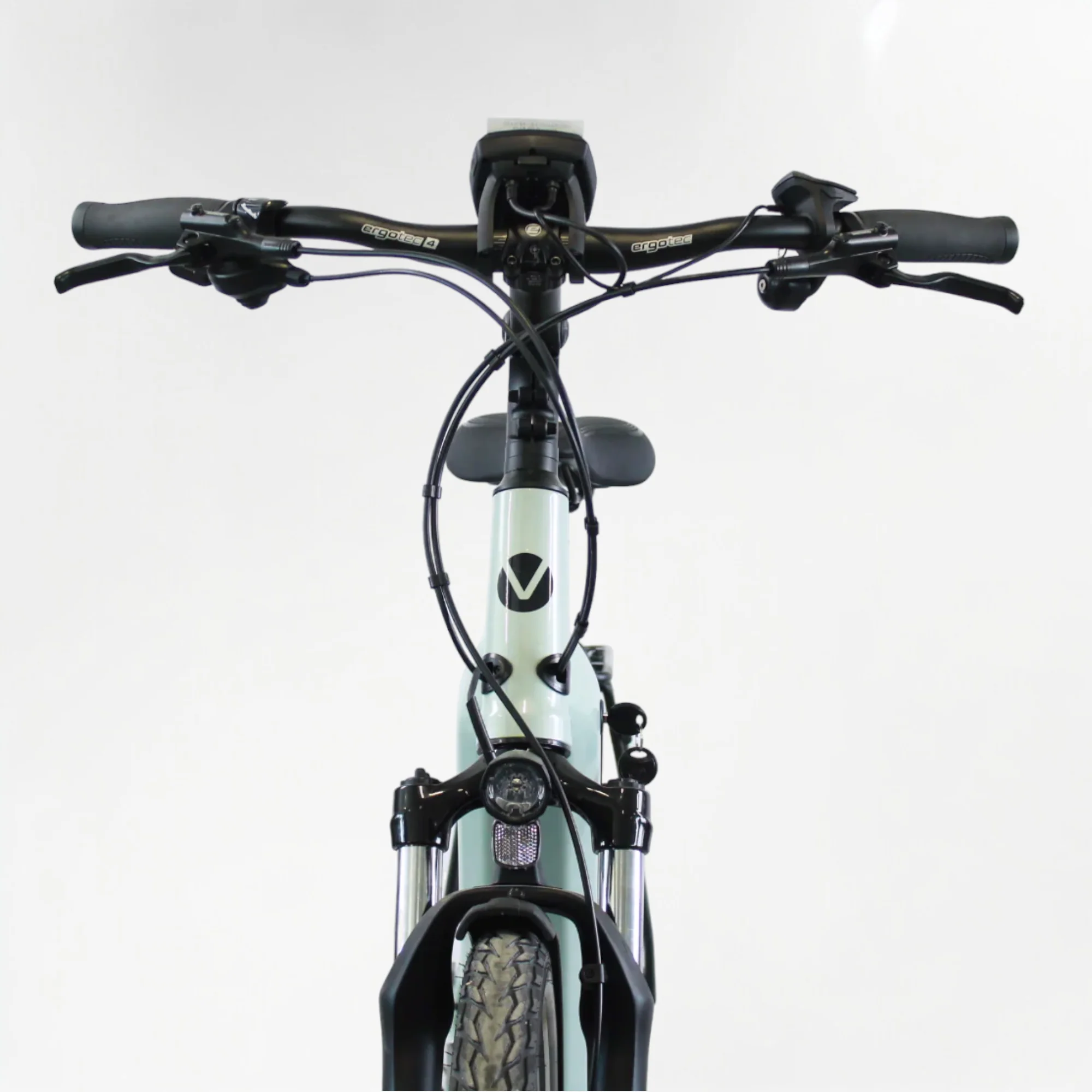 Vélo électrique vélo de ville AEB 490 vert d'eau