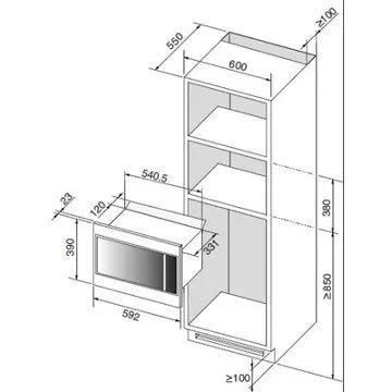 Micro ondes encastrable 							BRANDT				BMS7120WW