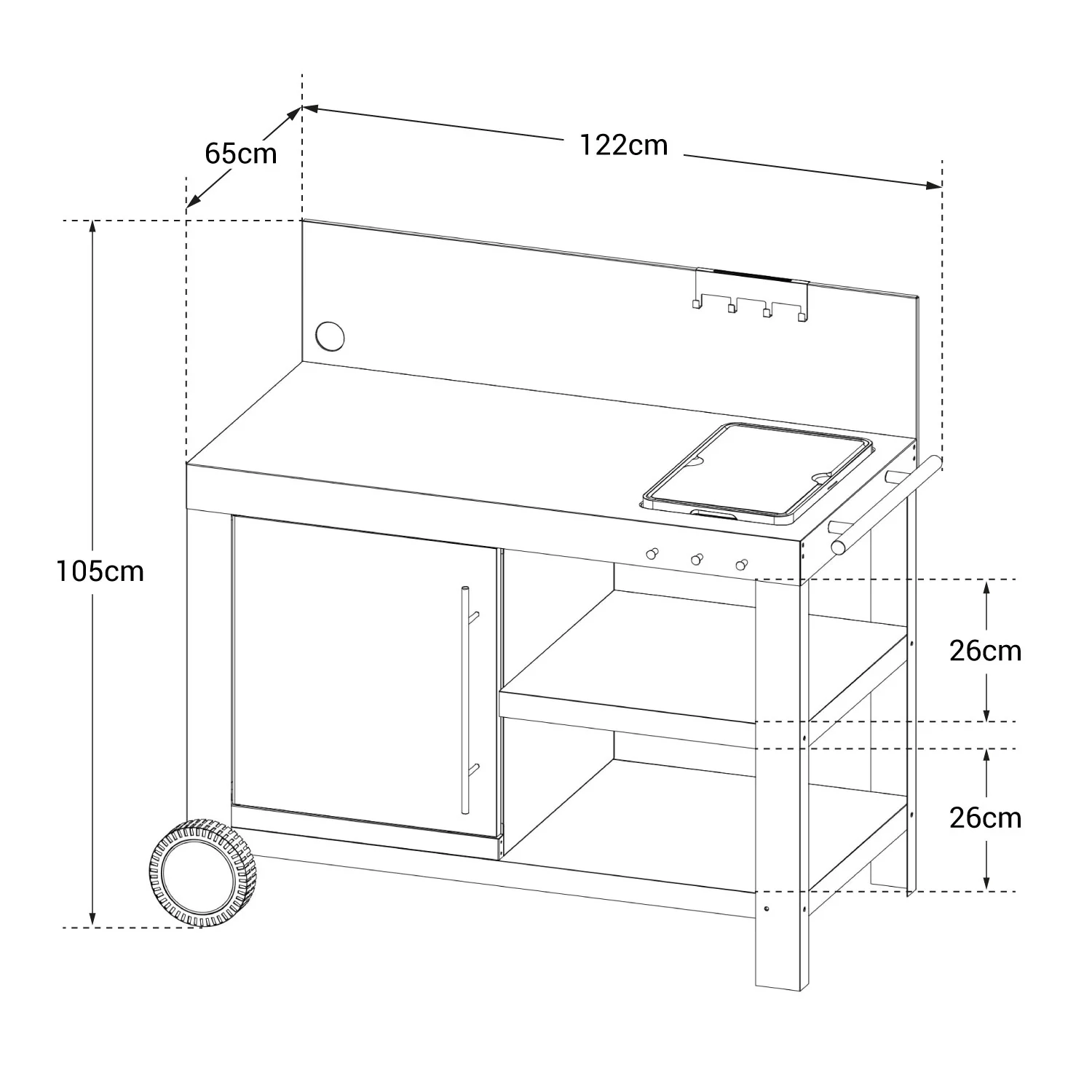 Desserte pour plancha NOVA XL Cook'in Garden