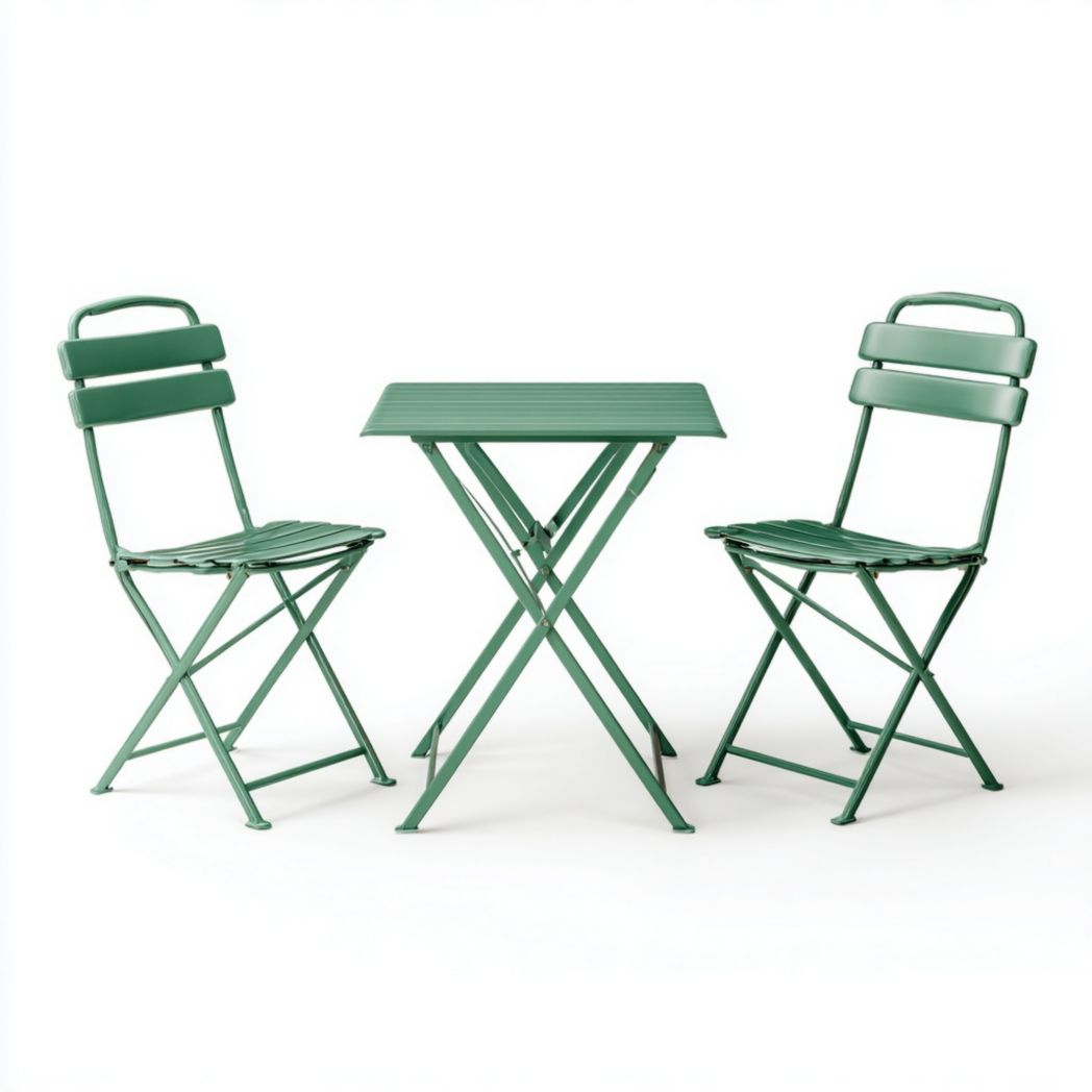 Ensemble de jardin pliant 3 pièces en métal