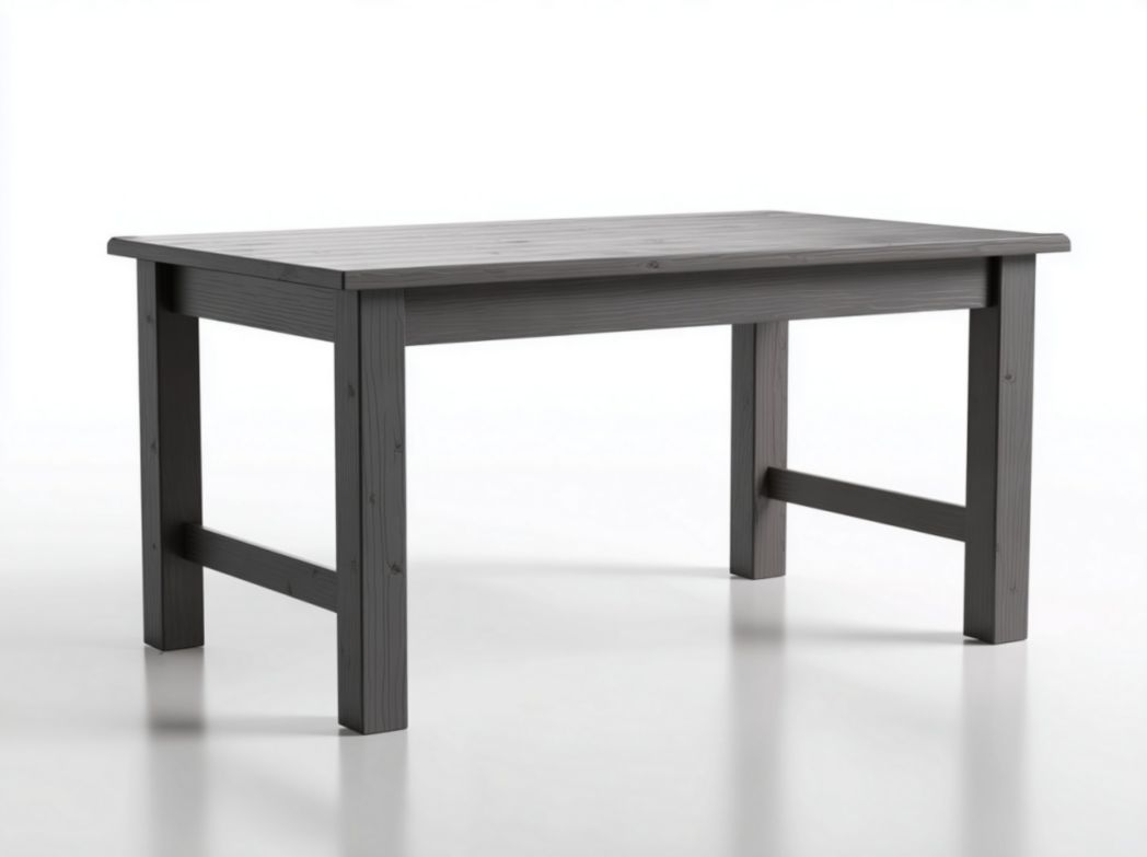 Table de jardin rectangulaire en bois gris foncé