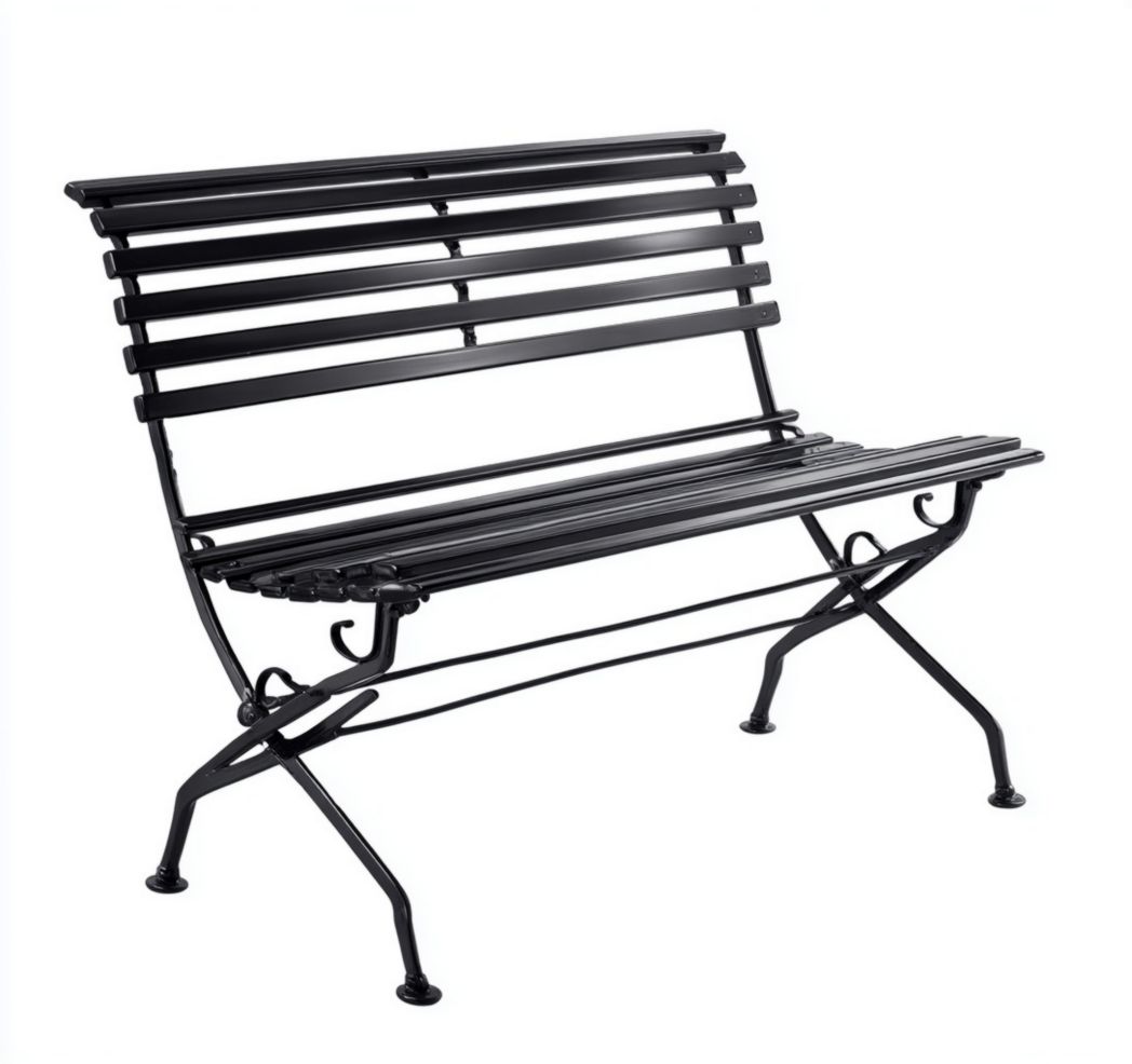 Banc de jardin pliant en métal à lattes