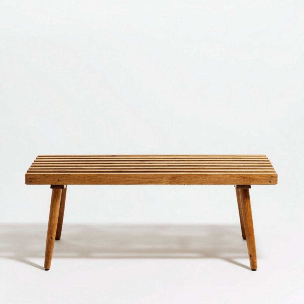 Banc à lattes en bois massif