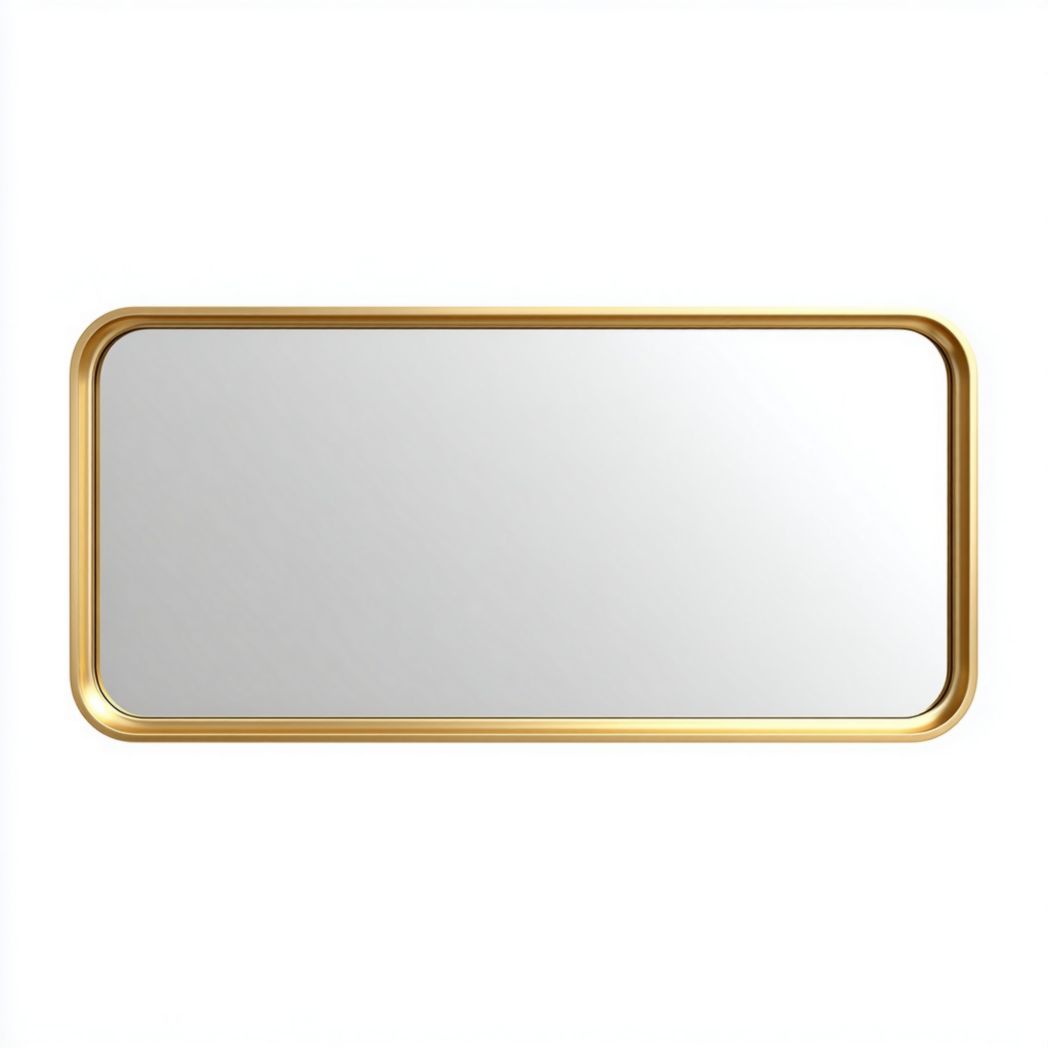 Miroir mural rectangulaire – Cadre métallique doré