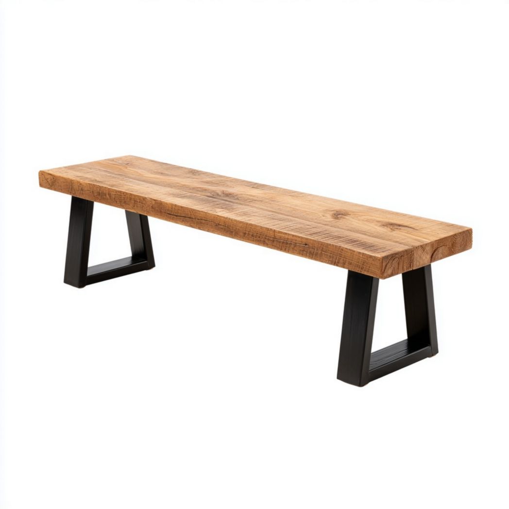 Banc de jardin en bois massif avec pieds en métal