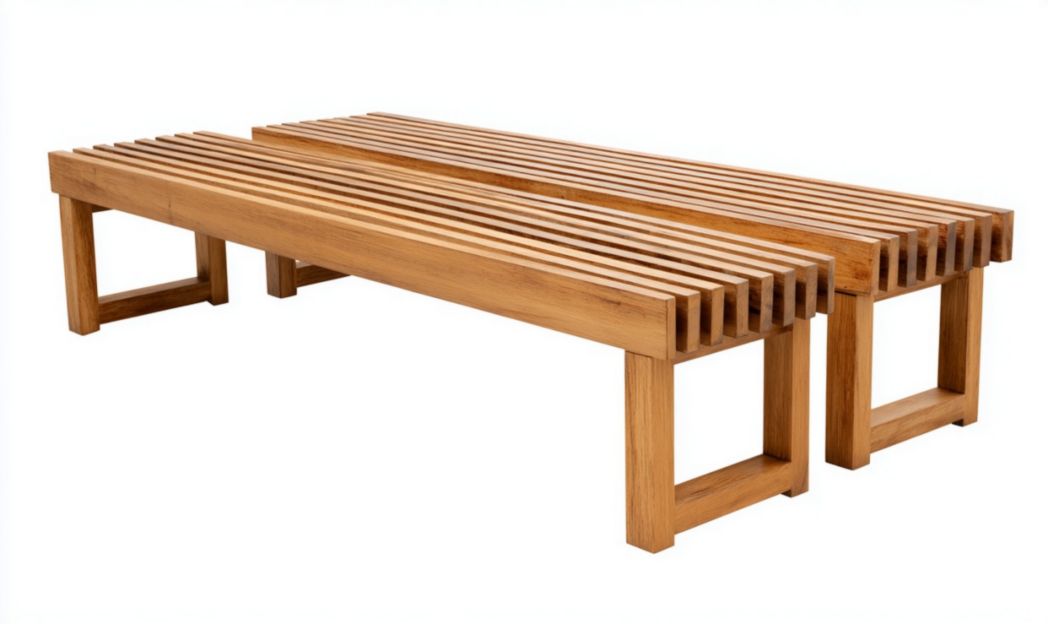 Banc de jardin en bois massif à lattes