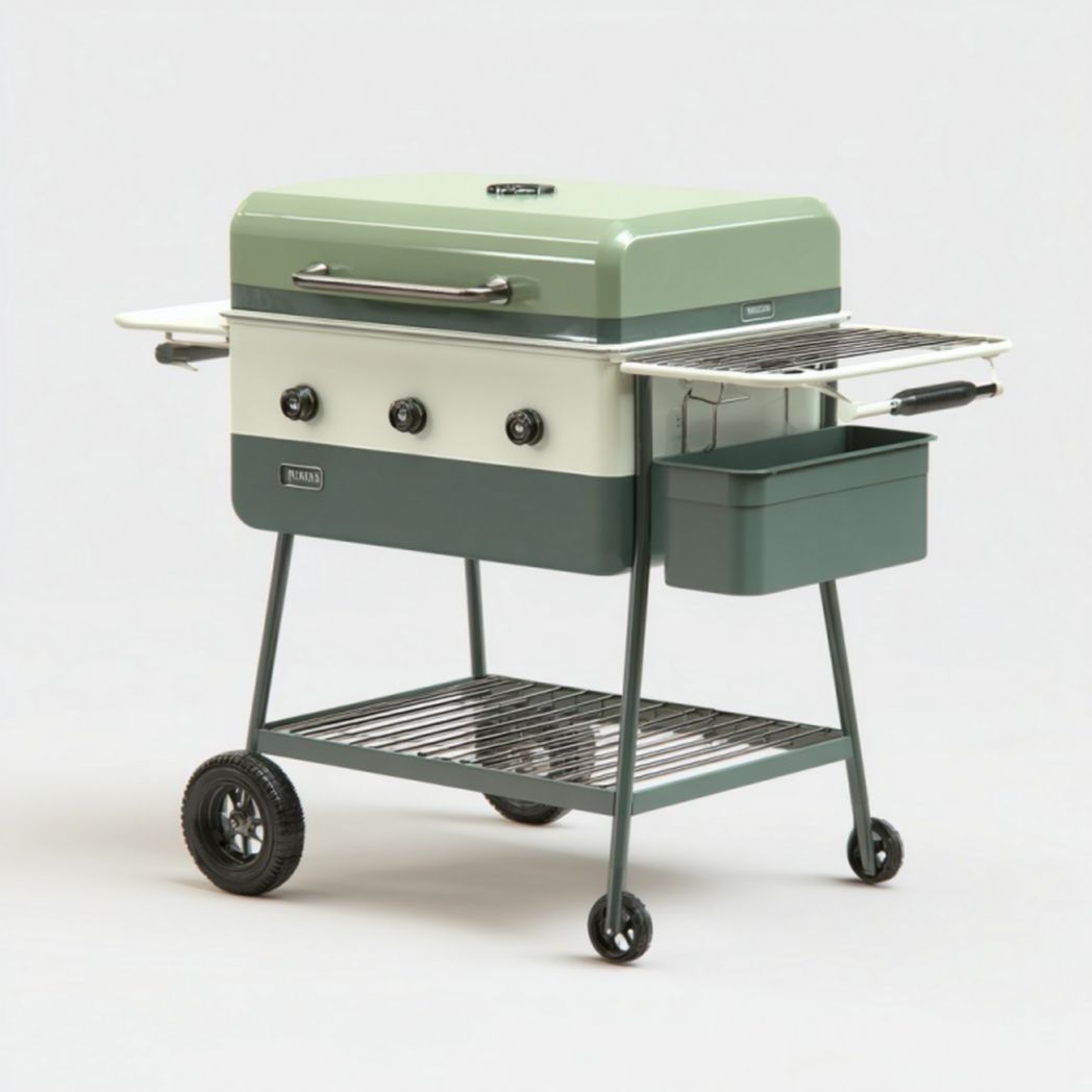 Chariot barbecue de jardin à trois brûleurs
