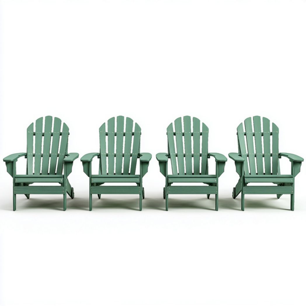Lot de 4 chaises de jardin avec accoudoirs – Couleur verte