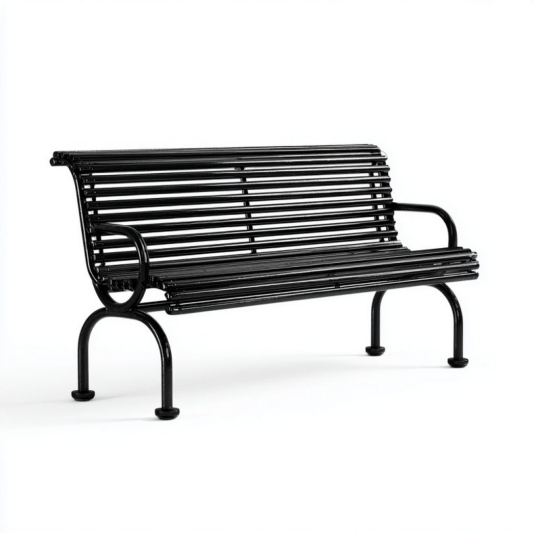 Banc de jardin en tubes métalliques noirs
