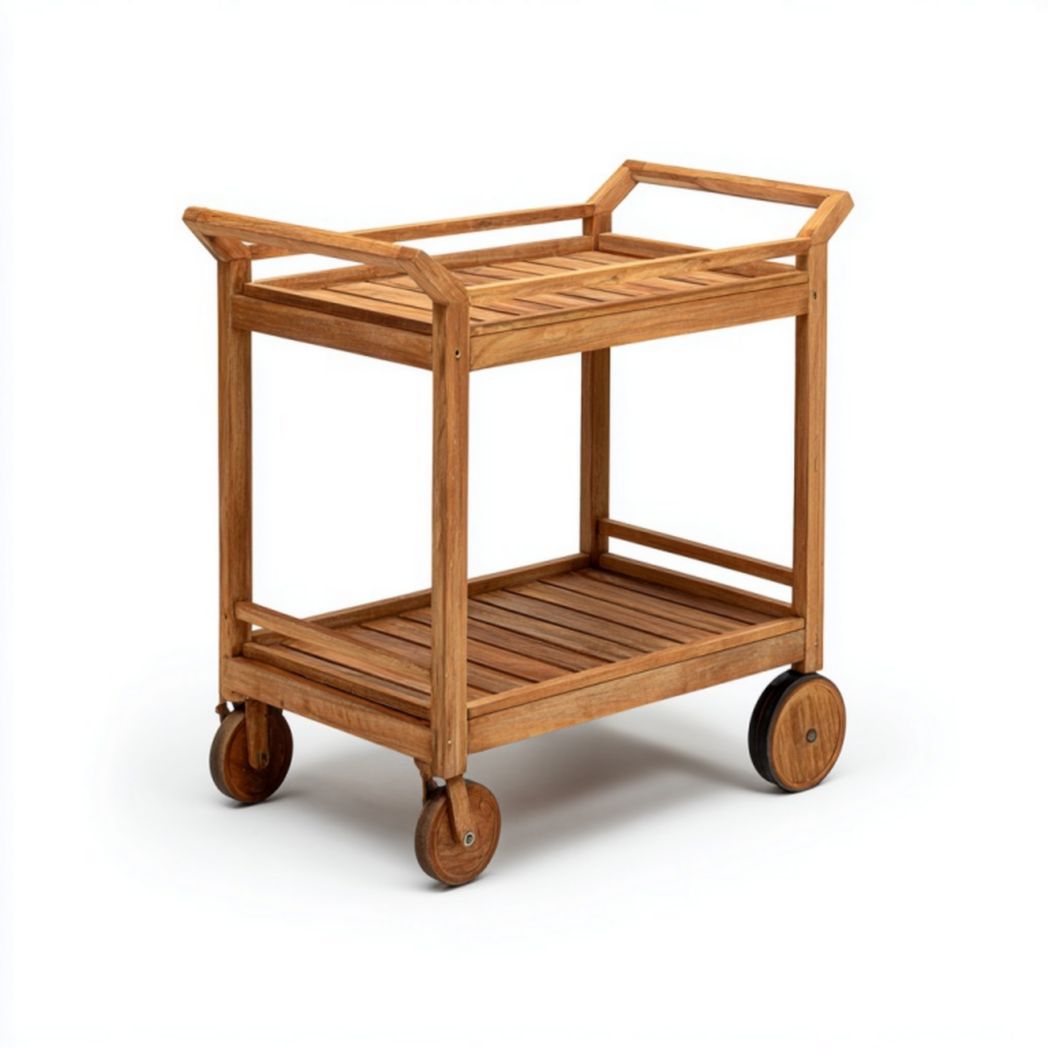 Chariot de jardin en bois à deux niveaux