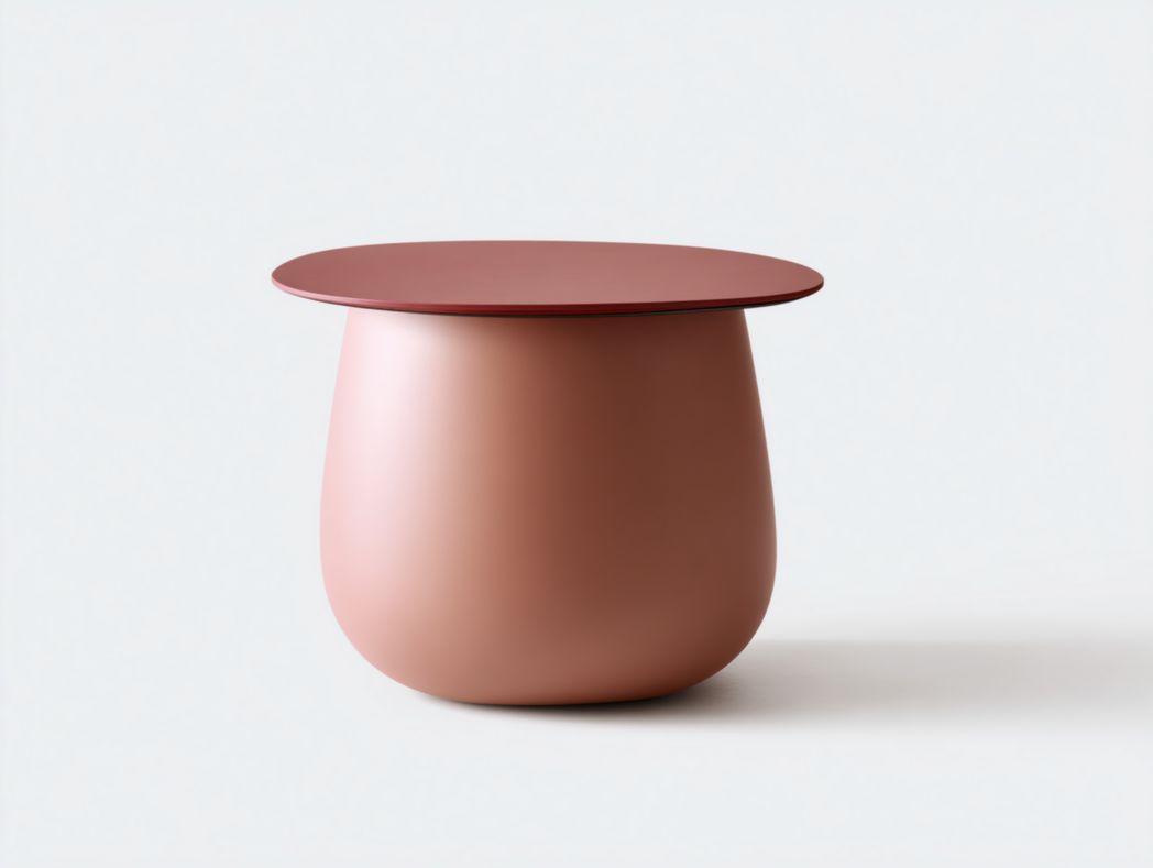 Table basse ronde moderne en métal laqué – design épuré