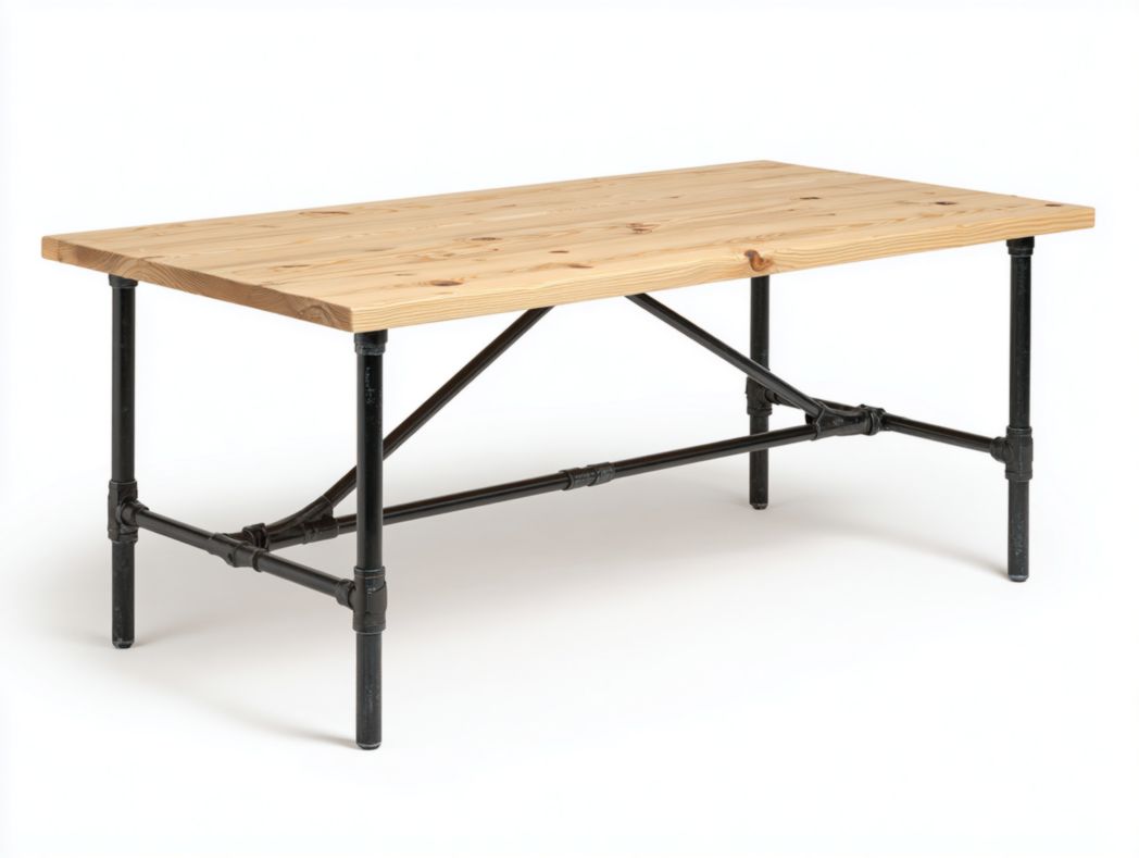 Table basse rectangulaire bois et métal – style industriel