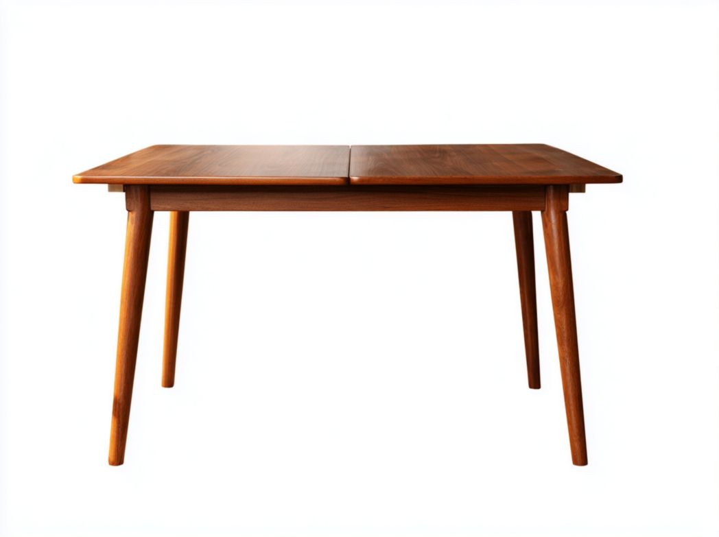 Table extensible rectangulaire en bois massif finition brun vintage – 1 pièce