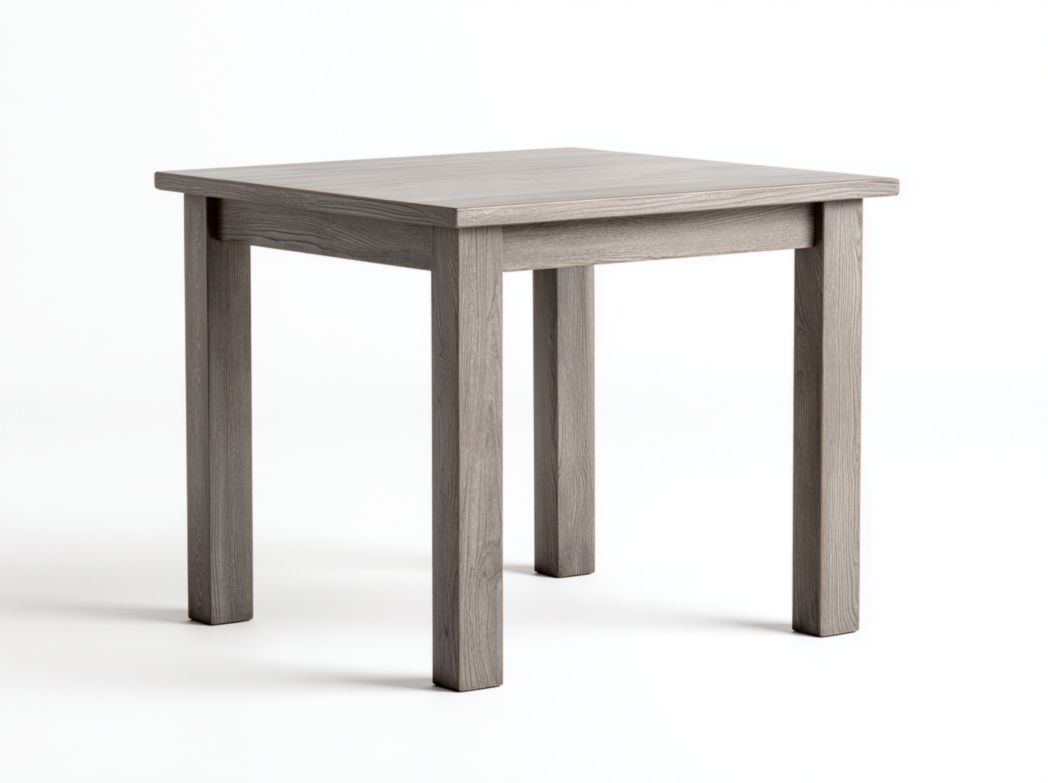 Table carrée grise en bois – Design simple et structure robuste – 1 pièce