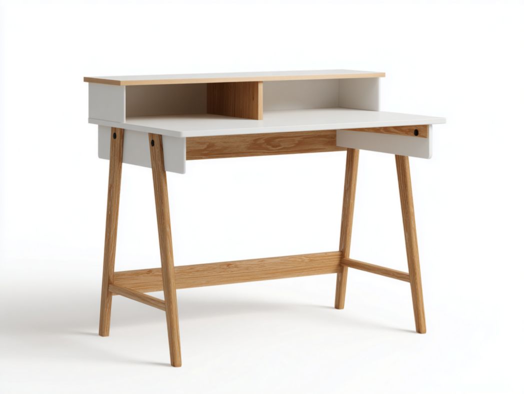 Table de bar nordique en bois avec espace de rangement intégré