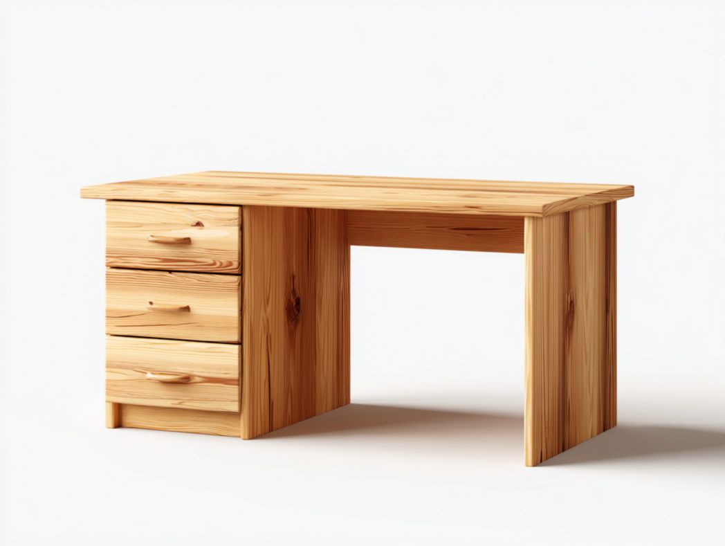 Bureau enfant en bois massif avec 3 tiroirs de rangement