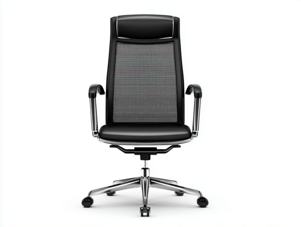 Fauteuil de bureau ergonomique noir avec dossier en maille respirante