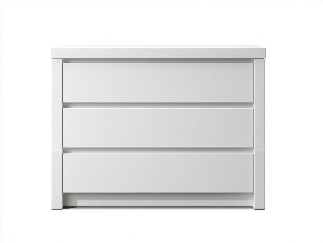 Table de chevet blanche – design moderne à 3 tiroirs – Commode de rangement