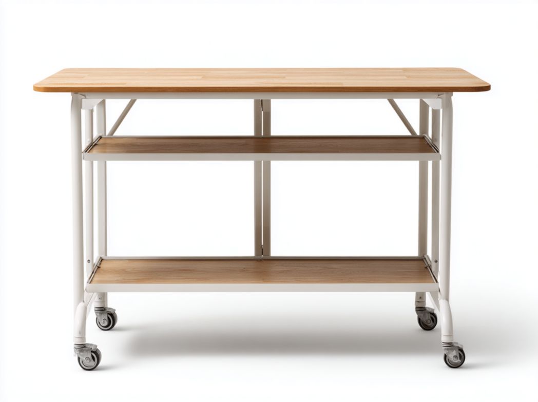 Bureau gaming mobile bois et métal avec roulettes et étagères