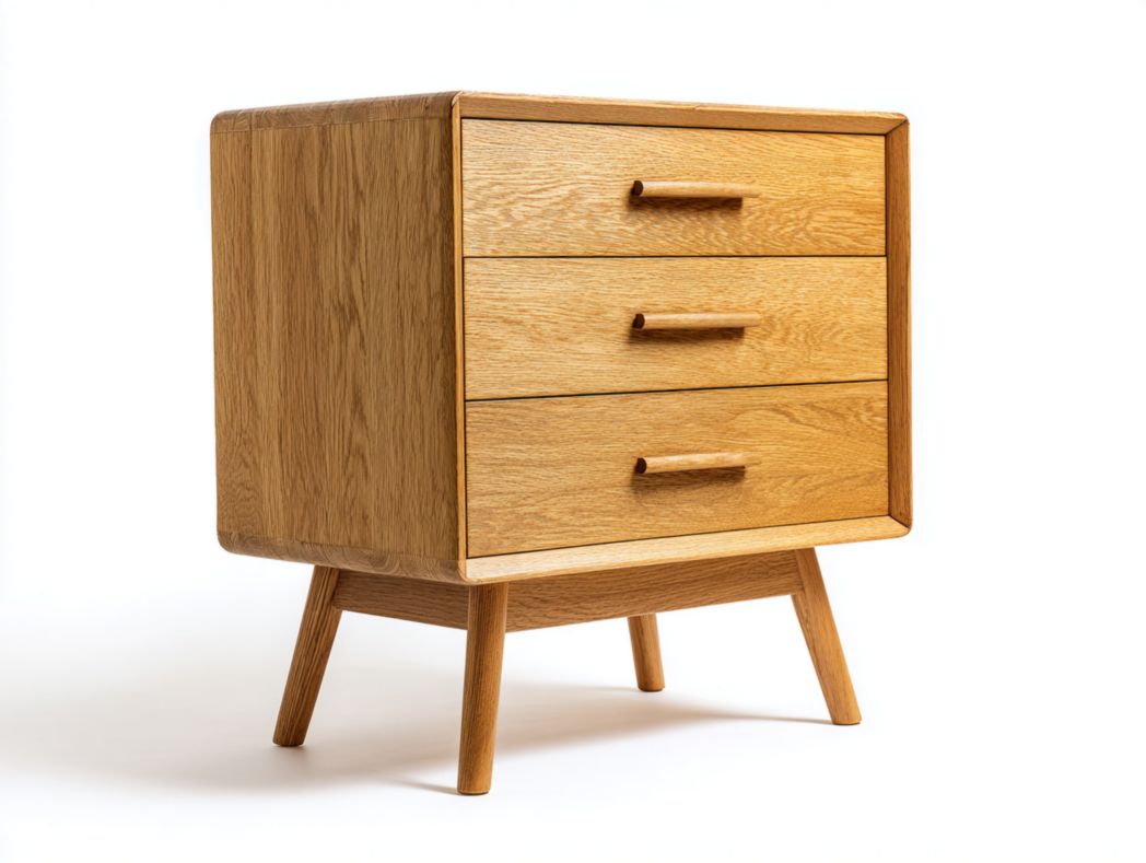 Commode 3 tiroirs style nordique en bois naturel