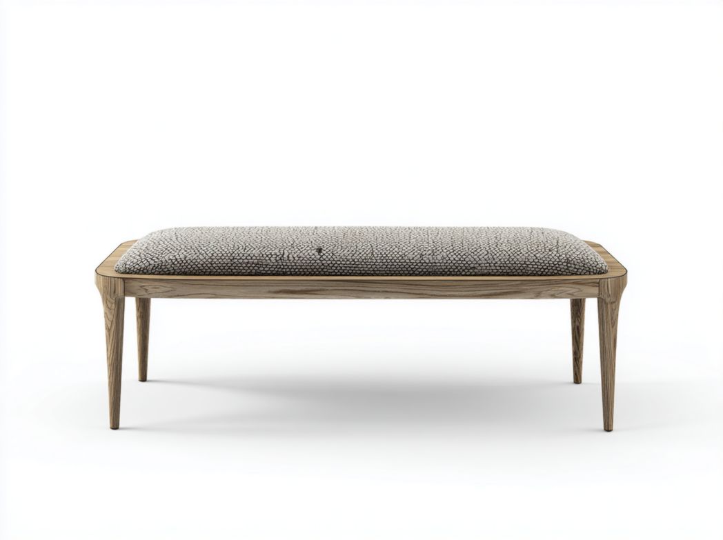 Banc en bois avec assise rembourrée en tissu style nordique