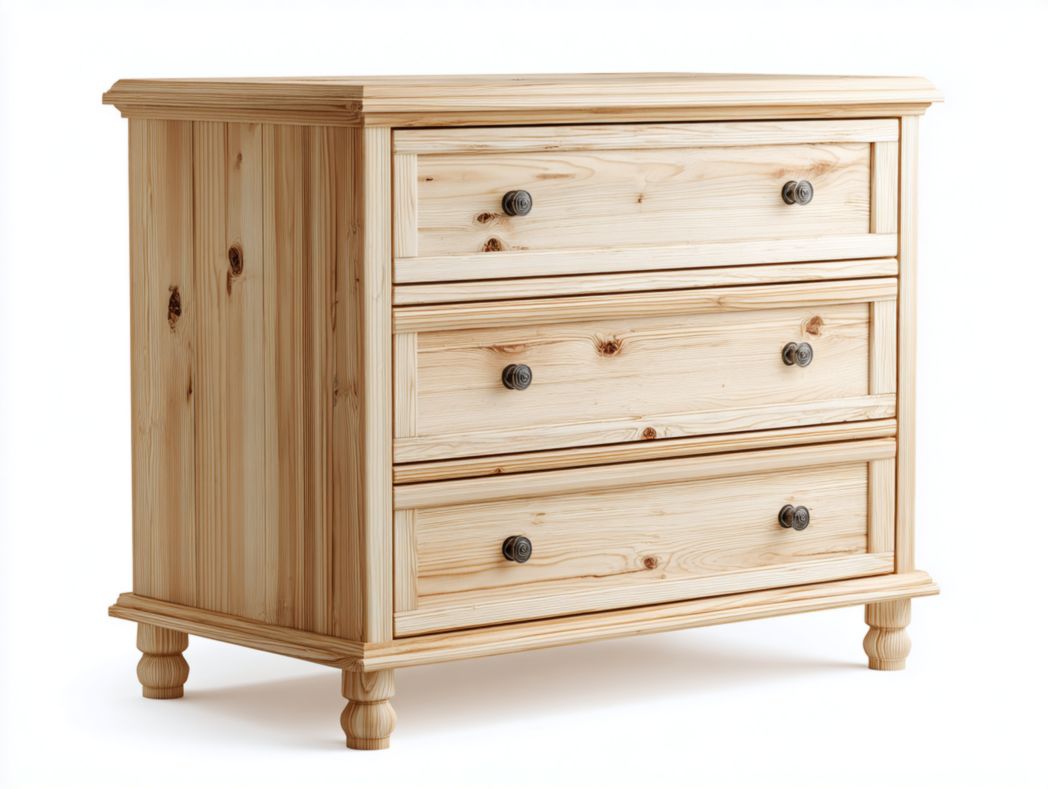 Commode à langer en bois massif naturel avec 3 tiroirs spacieux