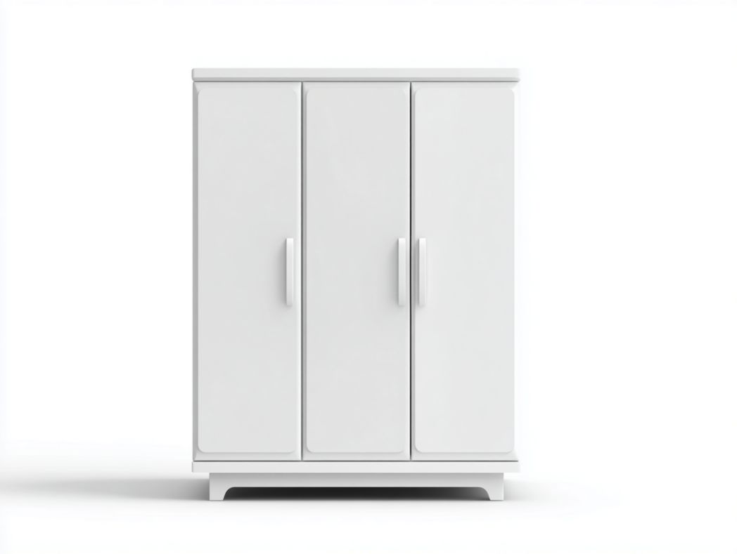 Armoire 3 portes blanche au design épuré avec grand espace de rangement