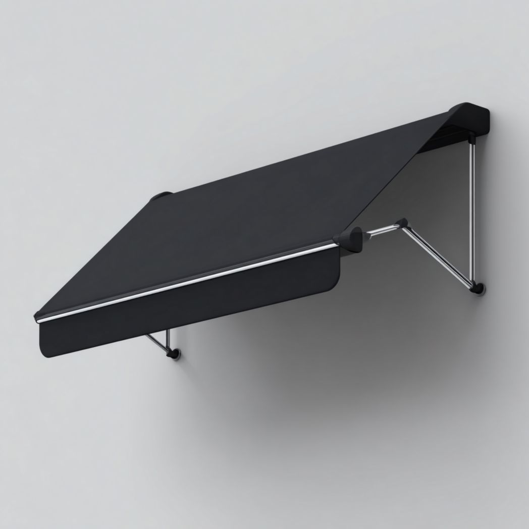 Pare-soleil latéral noir, toile polyester imperméable et structure en aluminium